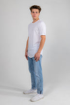 White Drop Tail Tee