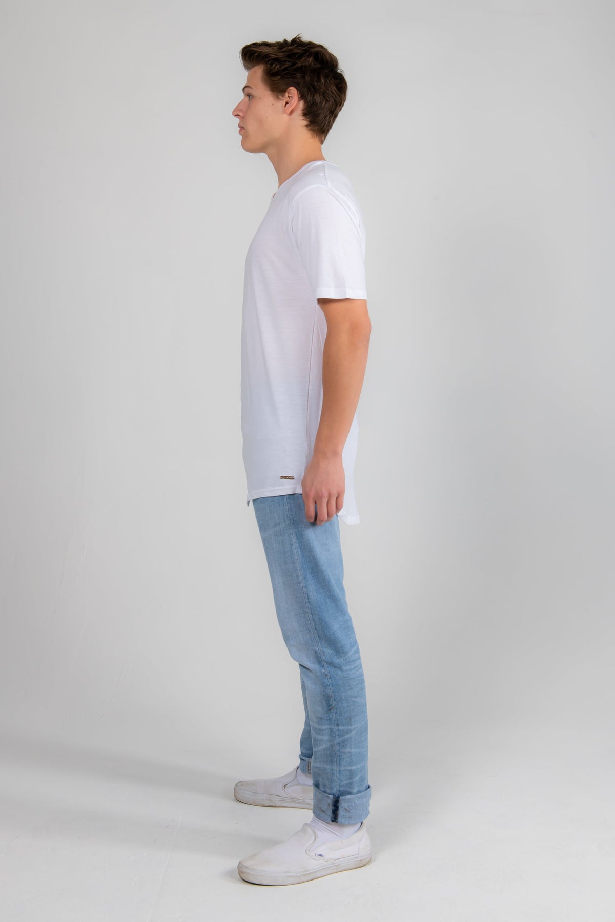 White Drop Tail Tee