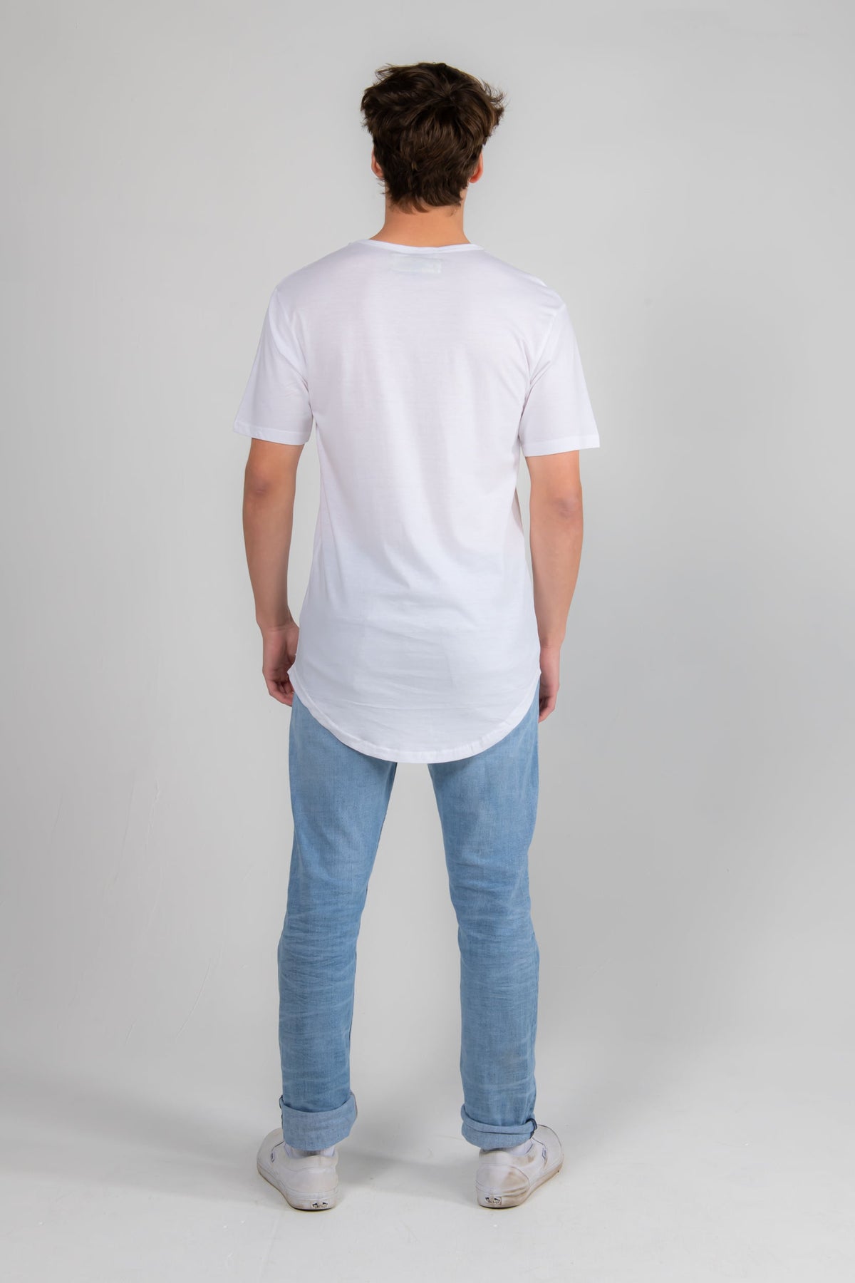 White Drop Tail Tee
