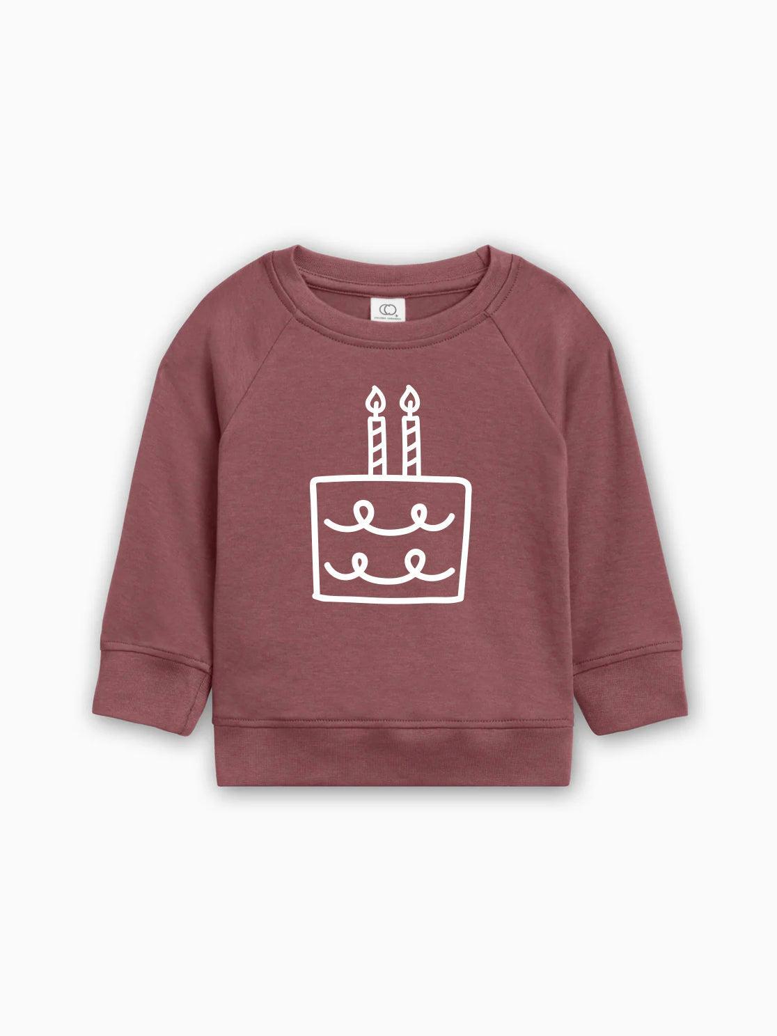 Two 2nd Birthday Cake Organic Cotton Baby Pullover
