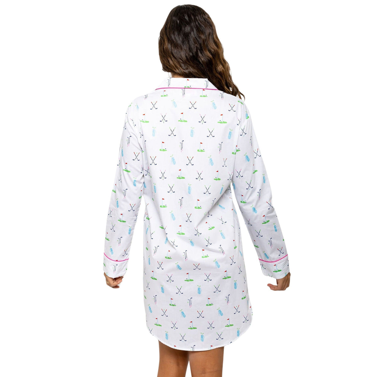 Women's Golf Night Shirt - Organic Cotton Poplin