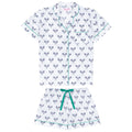 Women's Tennis Navy Short PJ Set - Organic Cotton Poplin