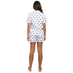 Women's Tennis Navy Short PJ Set - Organic Cotton Poplin