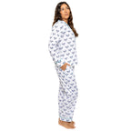 Women's Tennis Navy Long PJ Set - Organic Cotton Poplin
