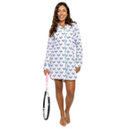 Women's Tennis Navy Night Shirt - Organic Cotton Poplin