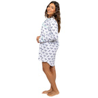Women's Tennis Navy Night Shirt - Organic Cotton Poplin