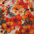 Tiki Hawaiian Shirt For Men Designer Floral Shirt Camp Collar 100% Cotton By Yakima