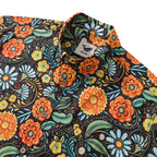 1950s Hawaiian Shirt For Men Flower Button-down Shirt Short Sleeve 100% Cotton Shirt By Seven