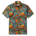 1960s Hawaiian Shirt For Men Colorful Button-down Shirt Short Sleeve 100% Cotton Shirt Beauty Of The Desert By Cigar