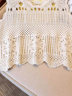 Openwork Scoop Neck Tank for Women in Sheer Cotton Style