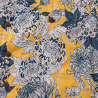 Yellow Hawaiian Shirt For Men Japanese Flower Shirt Camp Collar 100% Cotton Shirt By Yakima