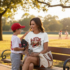 Baseball Mom Heart Graphic T-Shirt 100% Cotton Game Day Casual Top