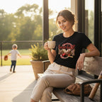 Baseball Mom Heart Graphic T-Shirt 100% Cotton Game Day Casual Top