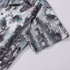 Designer Hawaiian Shirt For Men Chinese Ink Painting Shirt 100% Cotton Camp Collar Shirt By Sherry