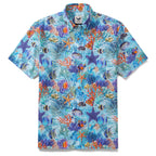 Hawaiian Shirt For Men Underwater Wonderland Button-down Shirt Short Sleeve 100% Cotton Shirt By Cigar