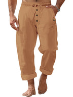 Men's Full Size Button-Fly Drawstring Pants Plus Size