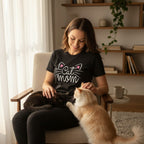 Cat Mom Graphic T-Shirt 100% Cotton Women's Casual Short Sleeve Tee