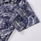 Hawaiian Shirt For Men Tiger King Contest Print Shirt Camp Collar 100% Cotton By Sherry