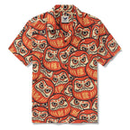 100% Cotton Hawaiian Shirt For Men Japanese Daruma Doll Camp Collar Shirt By Yakima