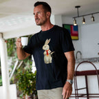 Easter Hawaiian Tee For Men Best Easter Wishes Tee Crew Neck 100% Cotton - BLACK