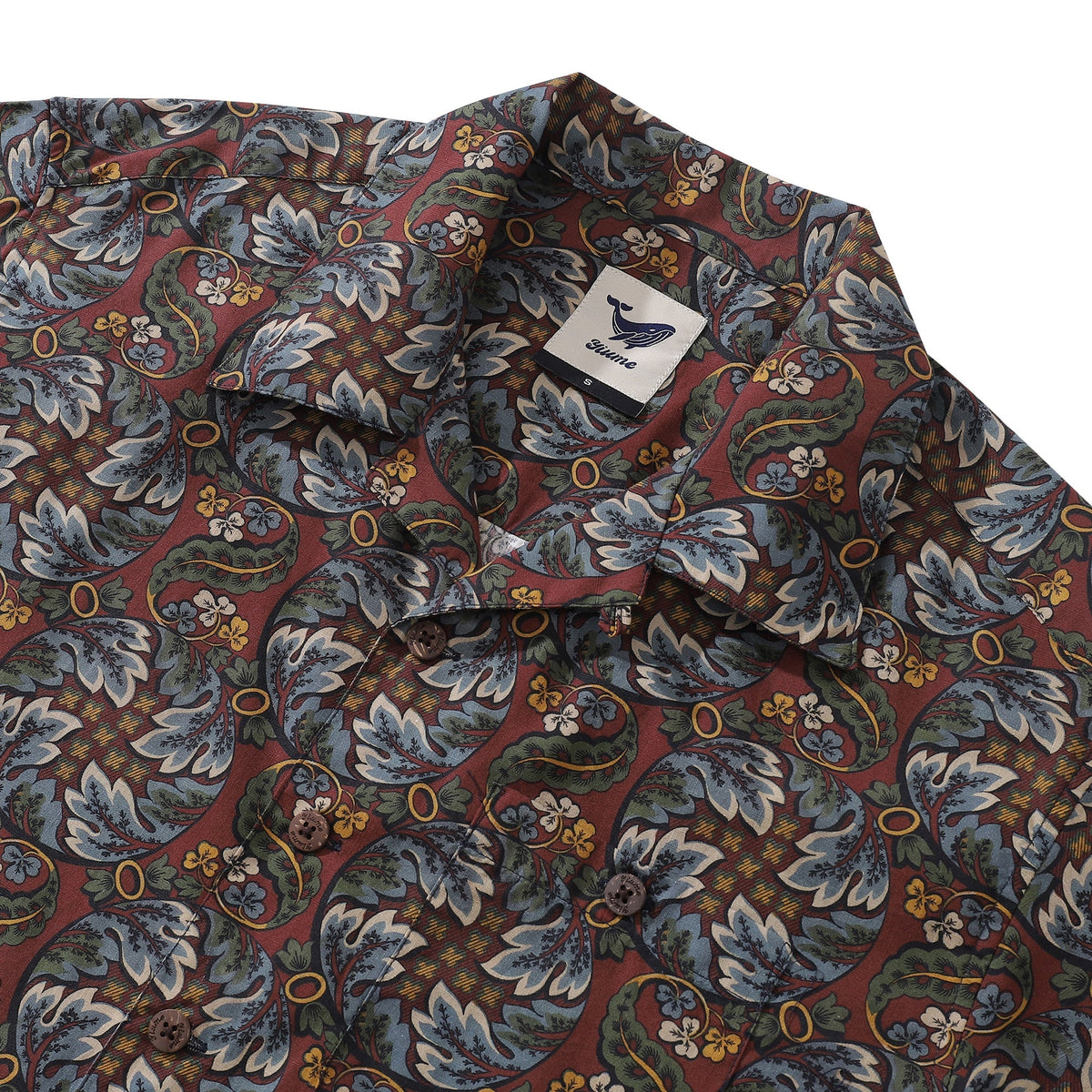 Vintage Hawaiian Shirt For Men Vibrant Cycle Morris Shirt Camp Collar 100% Cotton By Cigar