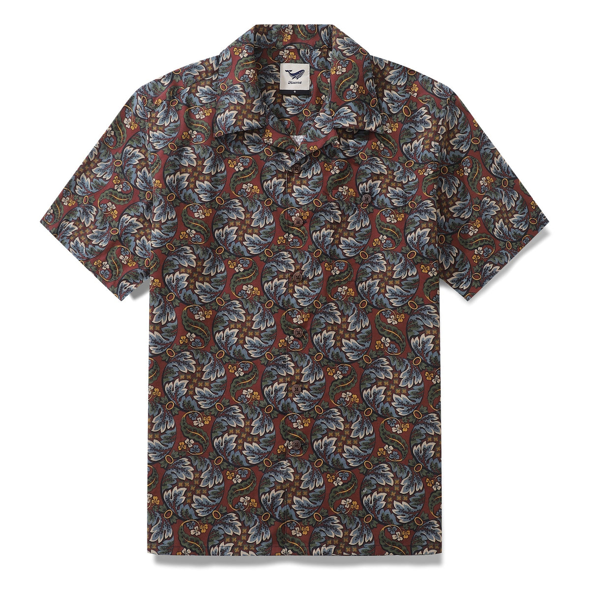 Vintage Hawaiian Shirt For Men Vibrant Cycle Morris Shirt Camp Collar 100% Cotton By Cigar