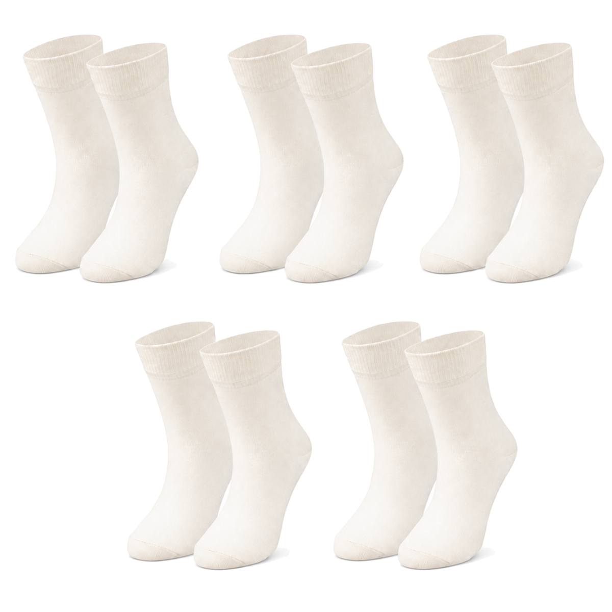 tittimitti® Kids' 98% Organic Cotton Crew Socks 5-Pack – Soft Breathable School Socks