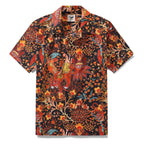Hawaiian Shirt For Men Blazing Tiger Shirt Camp Collar 100% Cotton By Sylvia