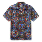 Hawaiian Shirt For Men Stained Glass Window Print Shirt Camp Collar 100% Cotton Shirt By Sherry