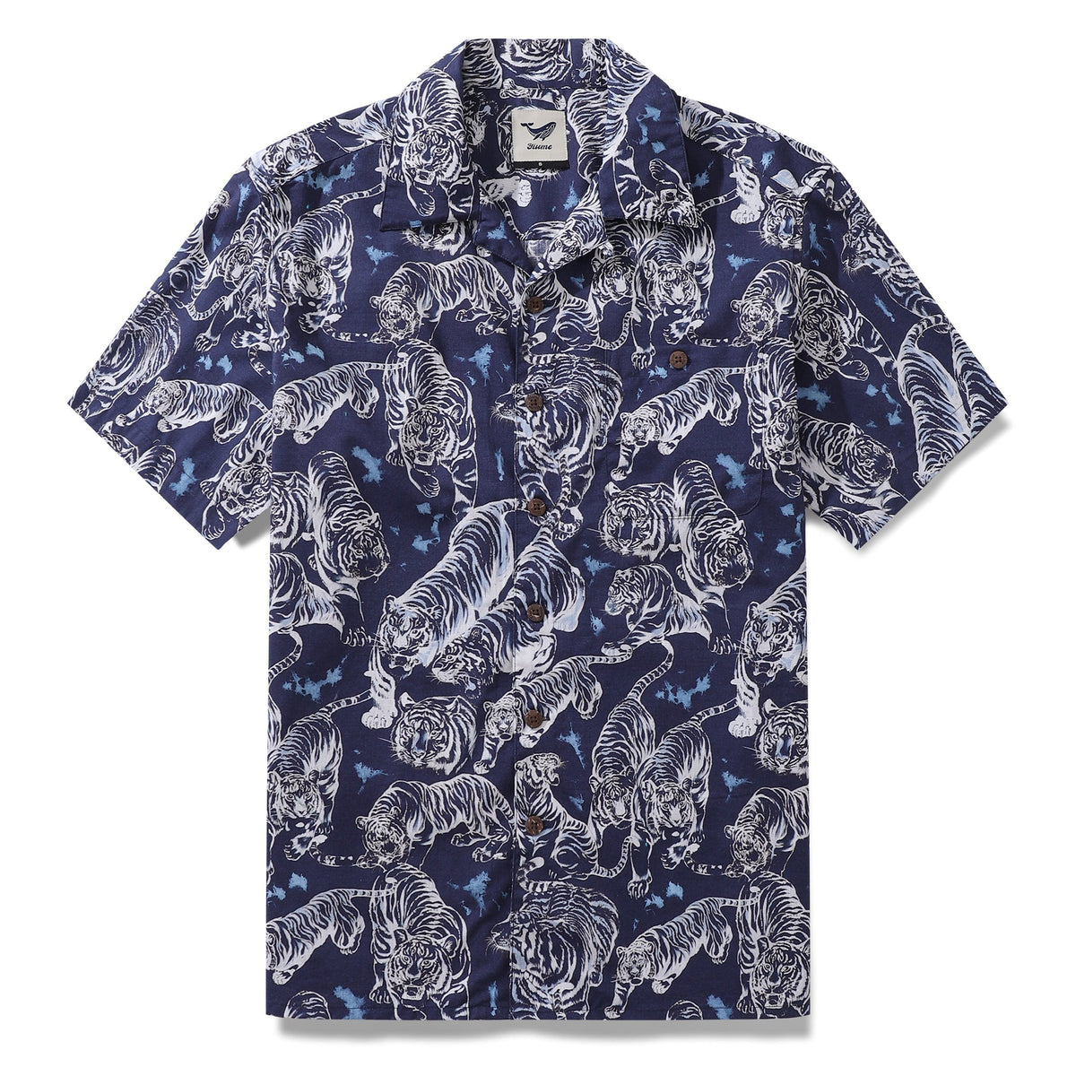 Hawaiian Shirt For Men Tiger King Contest Print Shirt Camp Collar 100% Cotton By Sherry