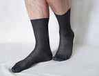 tittimitti® Men’s 100% Mercerized Cotton Dress Socks 1 Pair – Grey, Made in Italy