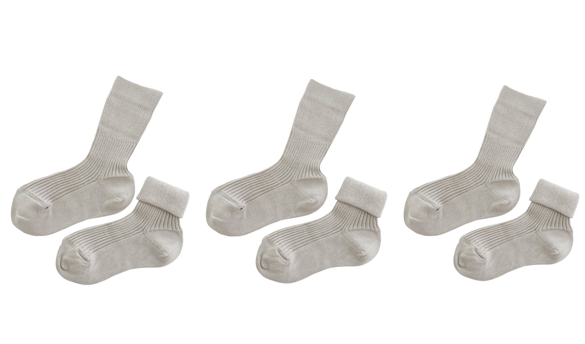 tittimitti® Kids' 100% Organic Cotton Socks 3-Pack – Made in Italy, Unisex