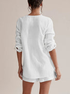 Ladies' summer pajamas made of pure cotton gauze