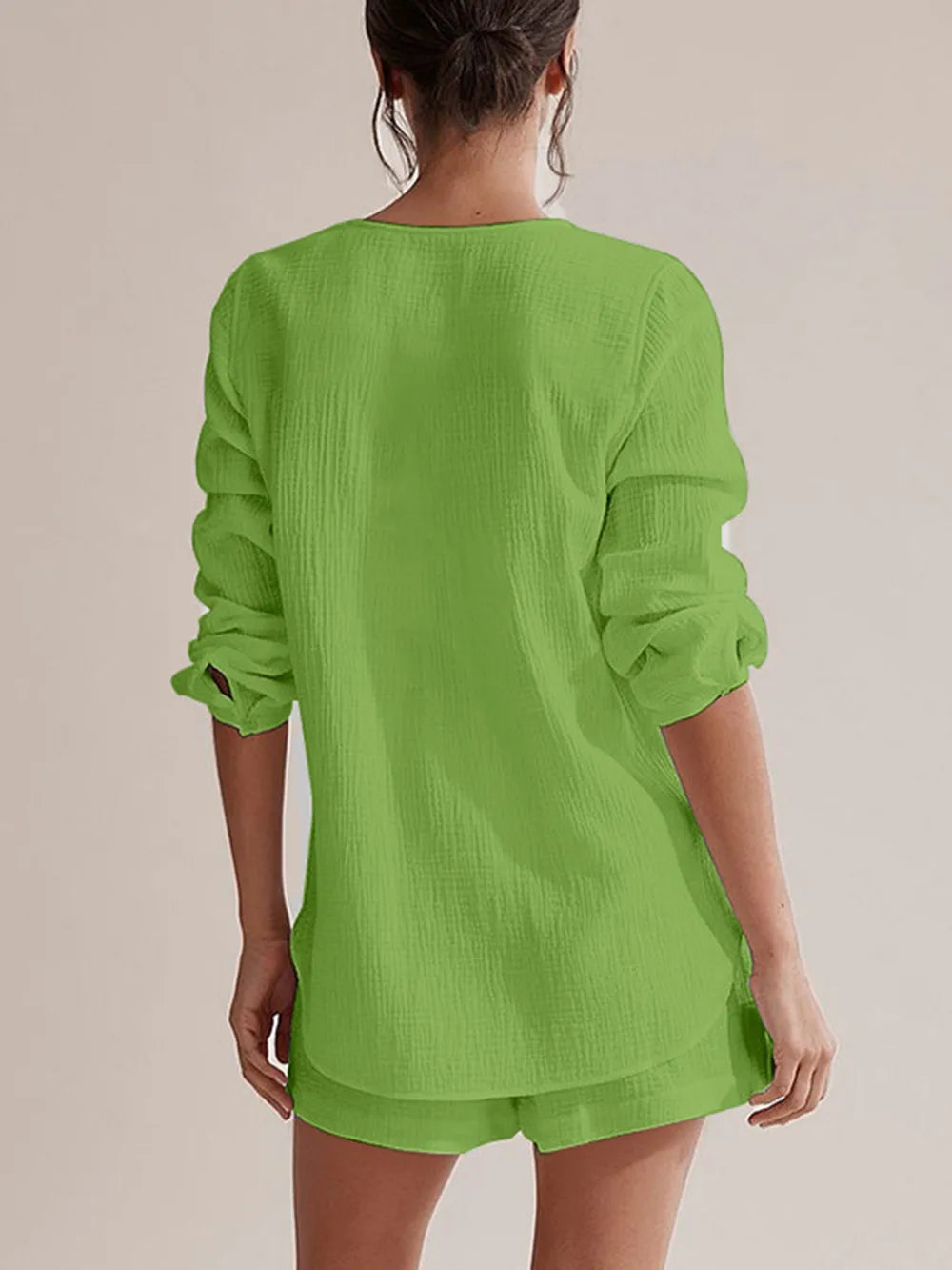 Ladies' summer pajamas made of pure cotton gauze