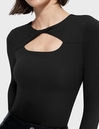 Whitney Cotton Long Sleeve Cutout Twist Bodysuit