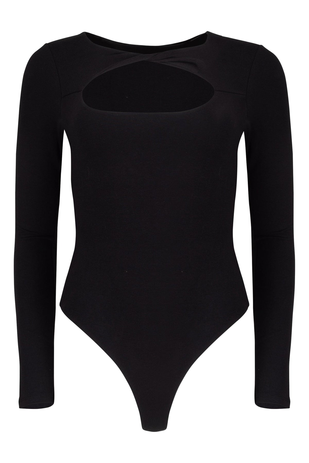 Whitney Cotton Long Sleeve Cutout Twist Bodysuit