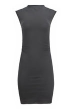 Kara Cotton Mock Neck Ruched Mini Dress