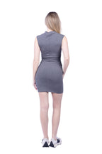 Kara Cotton Mock Neck Ruched Mini Dress