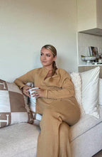 Jules Waffle Knit Organic Cotton V-Neck Pullover