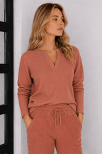 Jules Waffle Knit Organic Cotton V-Neck Pullover