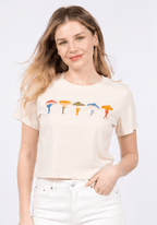 Cropped Everyday Organic Cotton Tee - Shrooms
