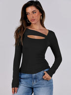 Paige Cotton Long Sleeve Cutout Top