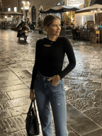 Paige Cotton Long Sleeve Cutout Top