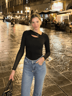 Paige Cotton Long Sleeve Cutout Top