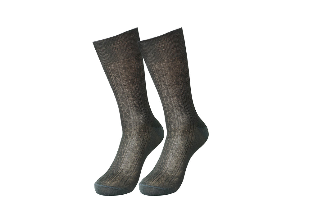 tittimitti® Men’s 100% Mercerized Cotton Dress Socks 1 Pair – Grey, Made in Italy