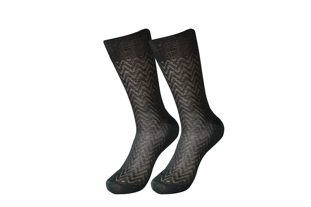 tittimitti® Men’s 100% Mercerized Cotton Dress Socks 1 Pair – Black, Made in Italy