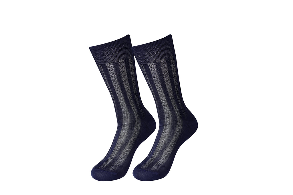 tittimitti® Men’s 100% Mercerized Cotton Dress Socks 1 Pair – Navy, Made in Italy