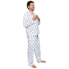 Men's Tennis Navy Long PJ Set - Organic Cotton Poplin