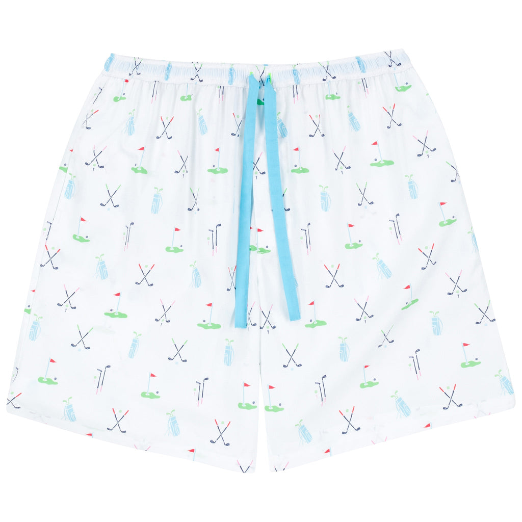 Men's Golf Sleep Shorts - Organic Cotton Poplin