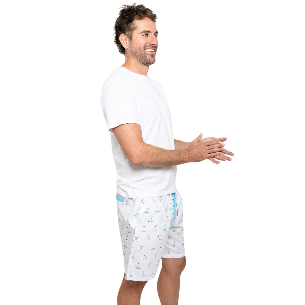 Men's Golf Sleep Shorts - Organic Cotton Poplin